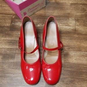 Vintage Red Patent Leather Dancers by Promenaders